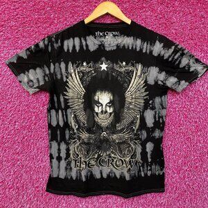 The Crow Winged Skull Face Tie-Dye T-Shirt Medium